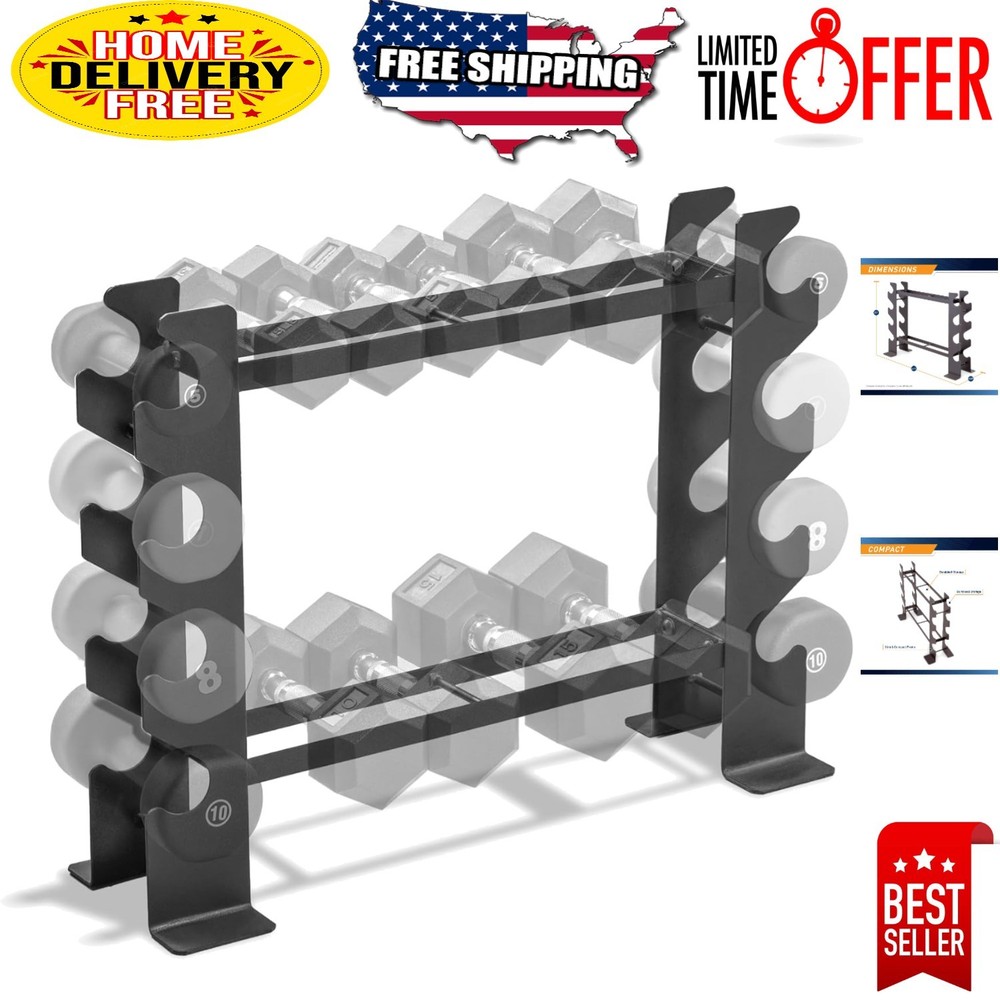 Space-Saving Dumbbell Storage Rack - Durable, Stylish, and Organized Workouts