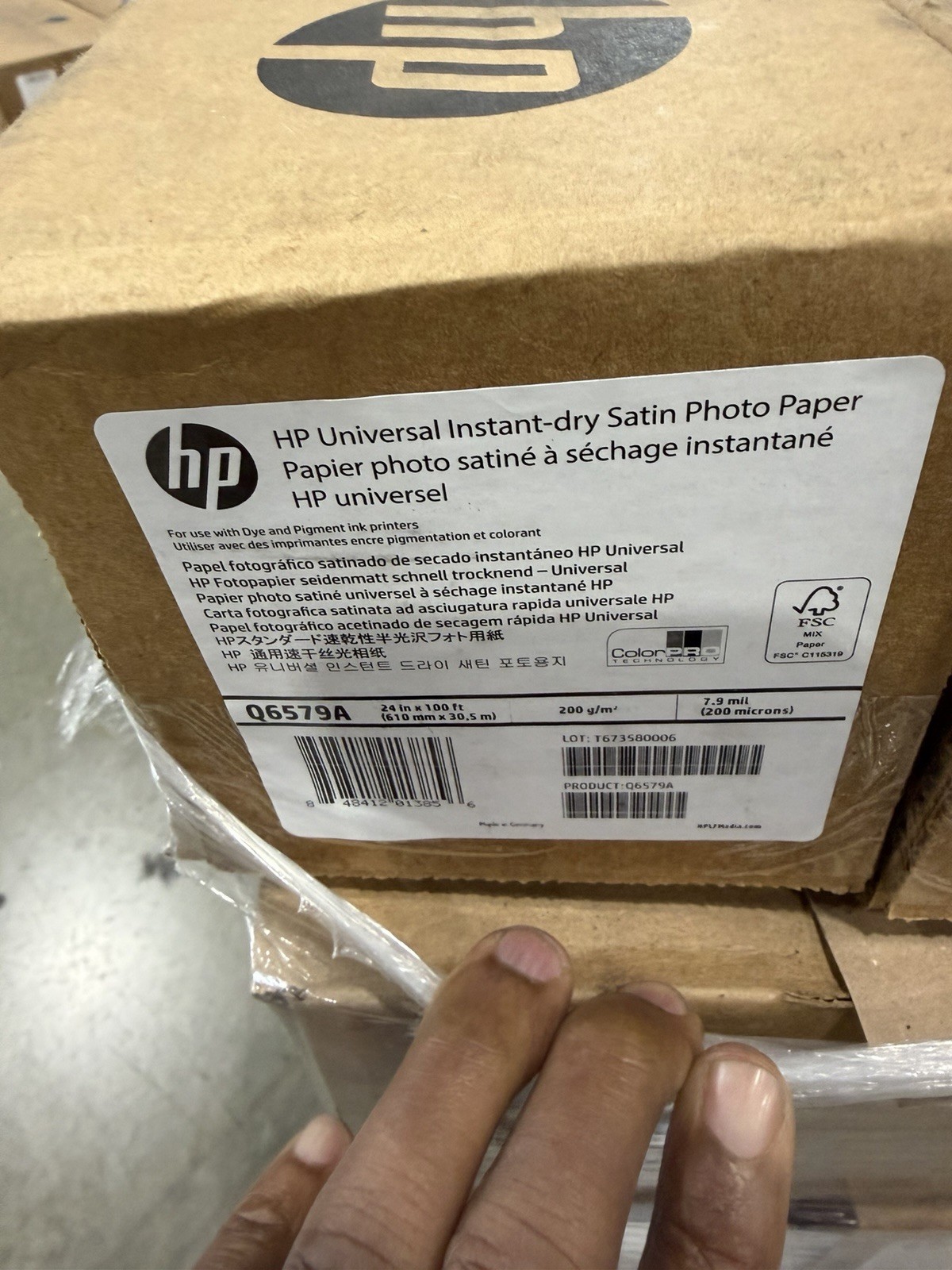 HP Q6579A 24inx100ft Roll Universal Instant Dry Photo Semil Gloss *SHIPS FREE*