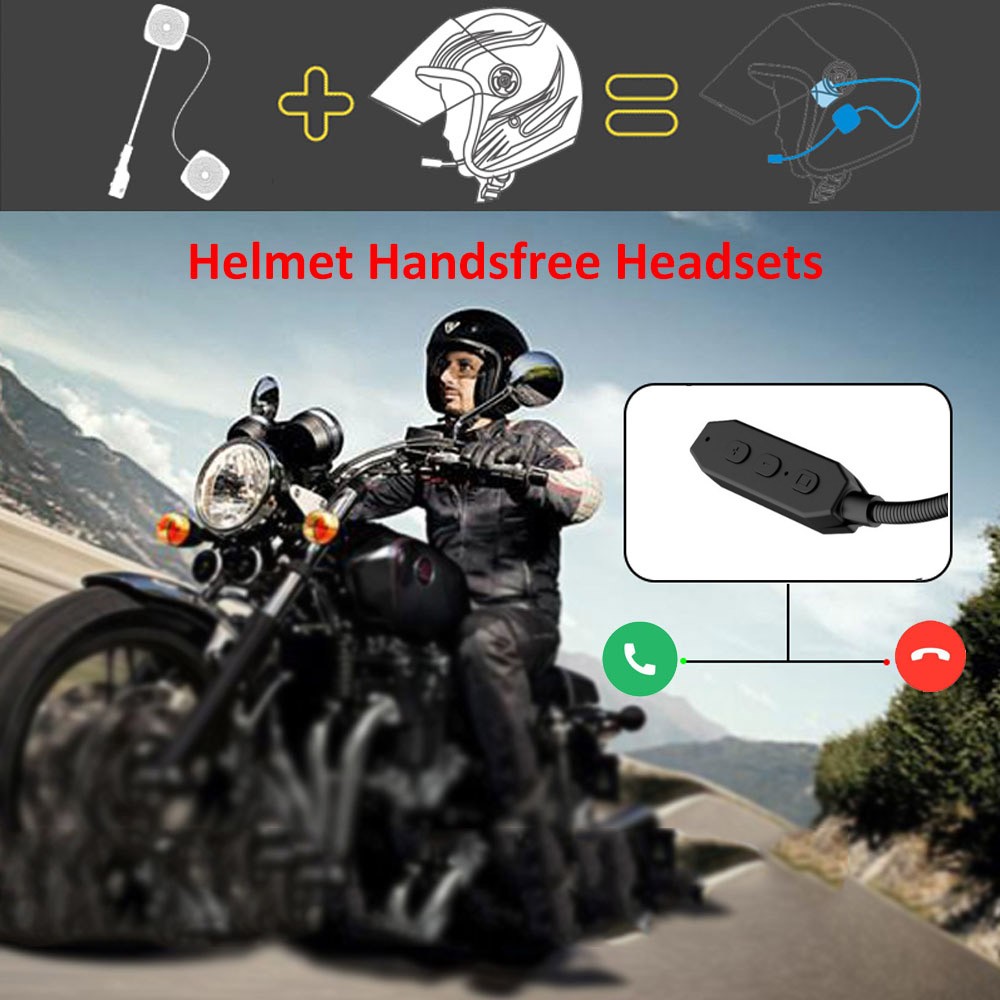 Wireless Earbuds for Helmet Motorcycle Bicycle Ski/Racing Intercom Microphone US