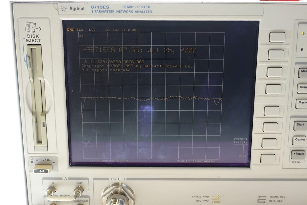 Agilent Keysigth 8719ES S-Parameter Network Analyzer 0.05 - 13.5 GHZ VNA