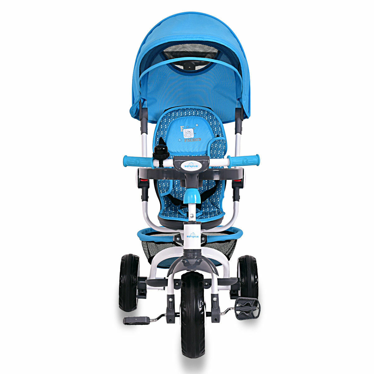 Blue Baby Stroller Tricycle Detachable Learning Toy Bike