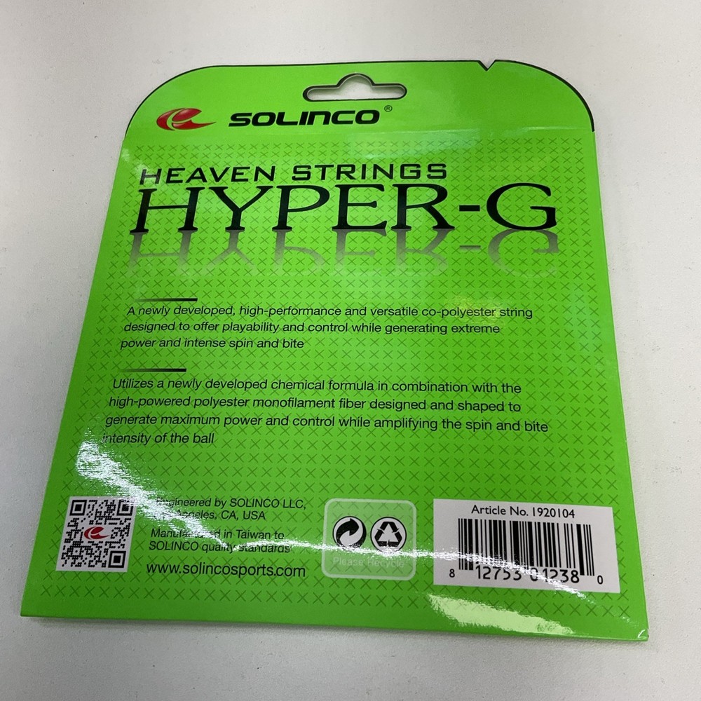 3 Pack Solinco Hyper-G 18g/1.15mm Polyester Green