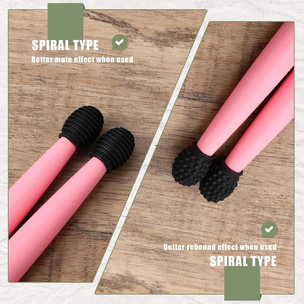 4 Pieces Drum Mute Drum Dampener Silicone Drumstick Silent Practice Tips Perc...