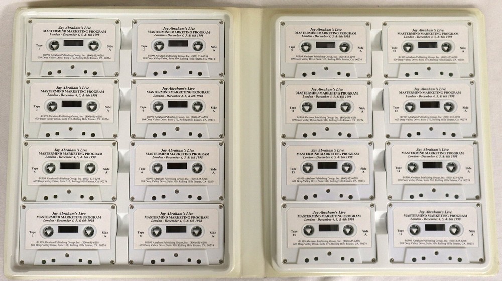 Jay Abraham's Live Mastermind Marketing London - 32 Cassette Program 1998