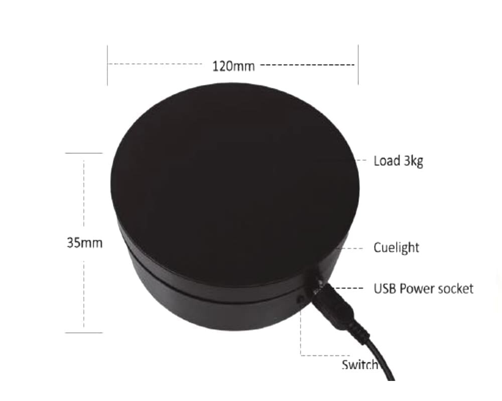Mini Turntable Display 4.75″ – Mirror Top for 1:64 / 1:43 Scale Models - E12-MR