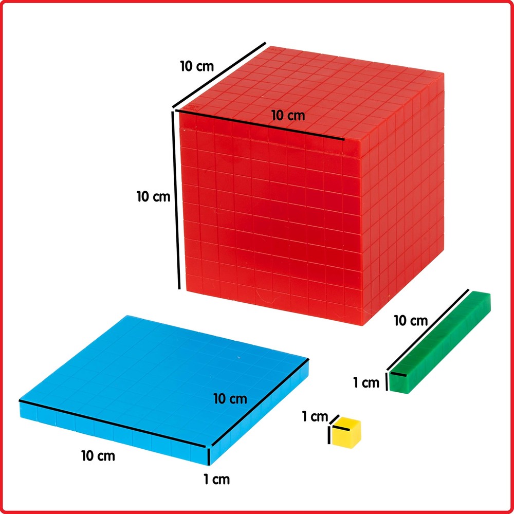 Base Ten Counting Blocks Set for Learning Math Place Value and Decimals