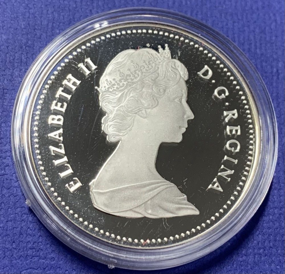 Canada 1981 Silver Dollar, Transcontinental Railroad, PR++++