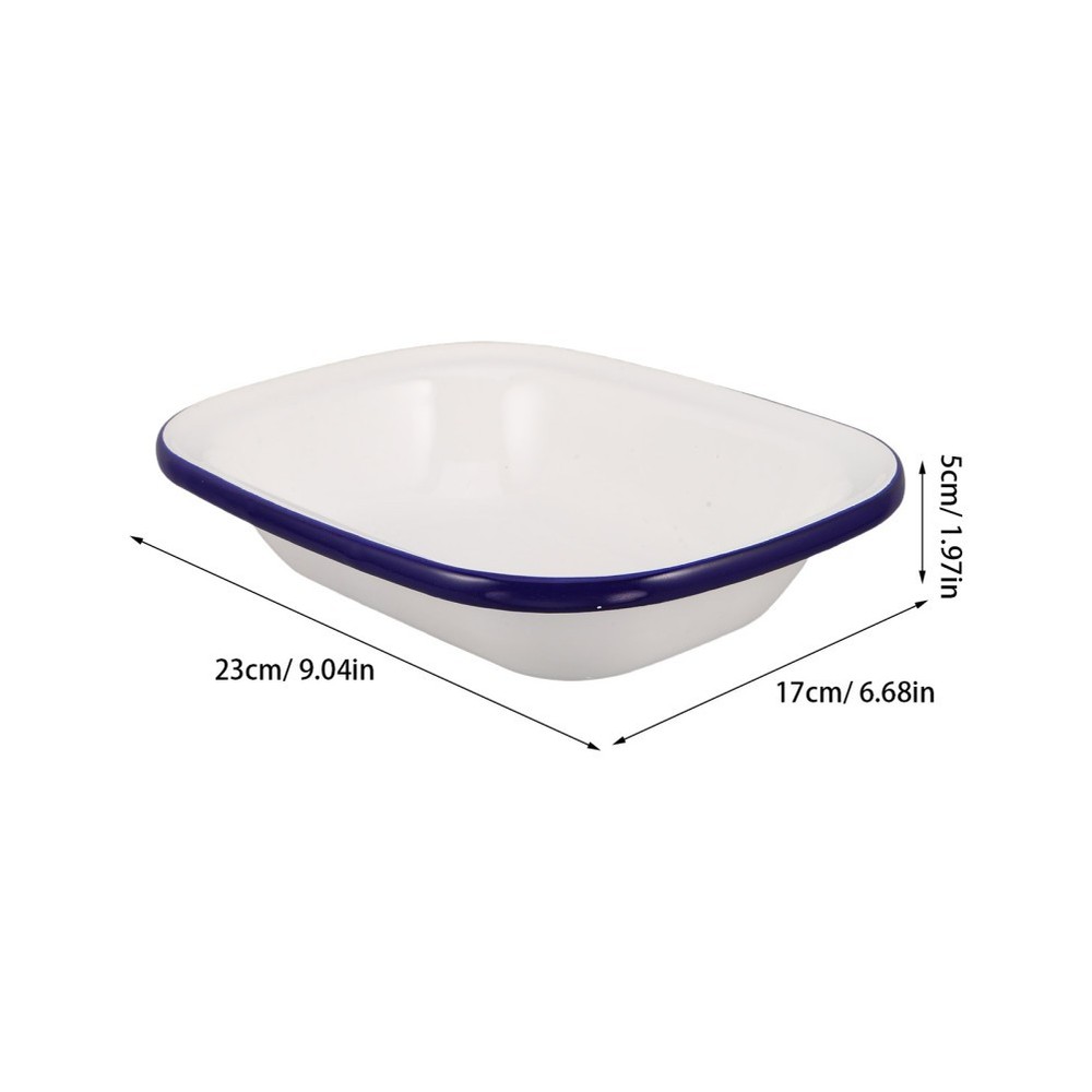 White Enamel Baking Pan Cake Tray Rectangle Coated Bakeware Baked