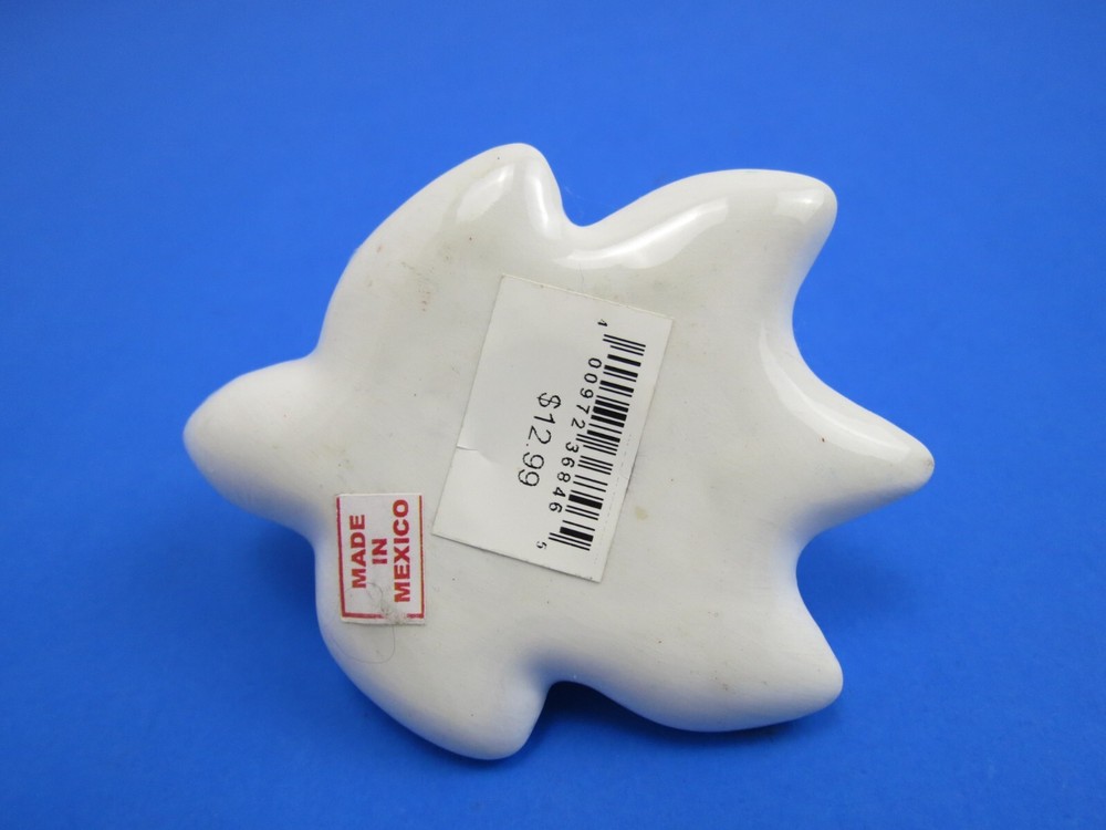 Hand Painted White Ceramic Turtle Figure Paperweight Mexico