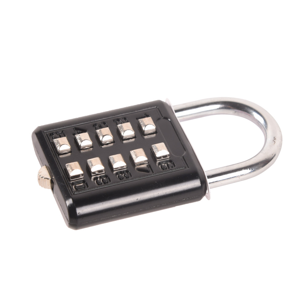 2 Pieces Combination Locks 10 Digit Push Button Combination Lock Travel Padlock