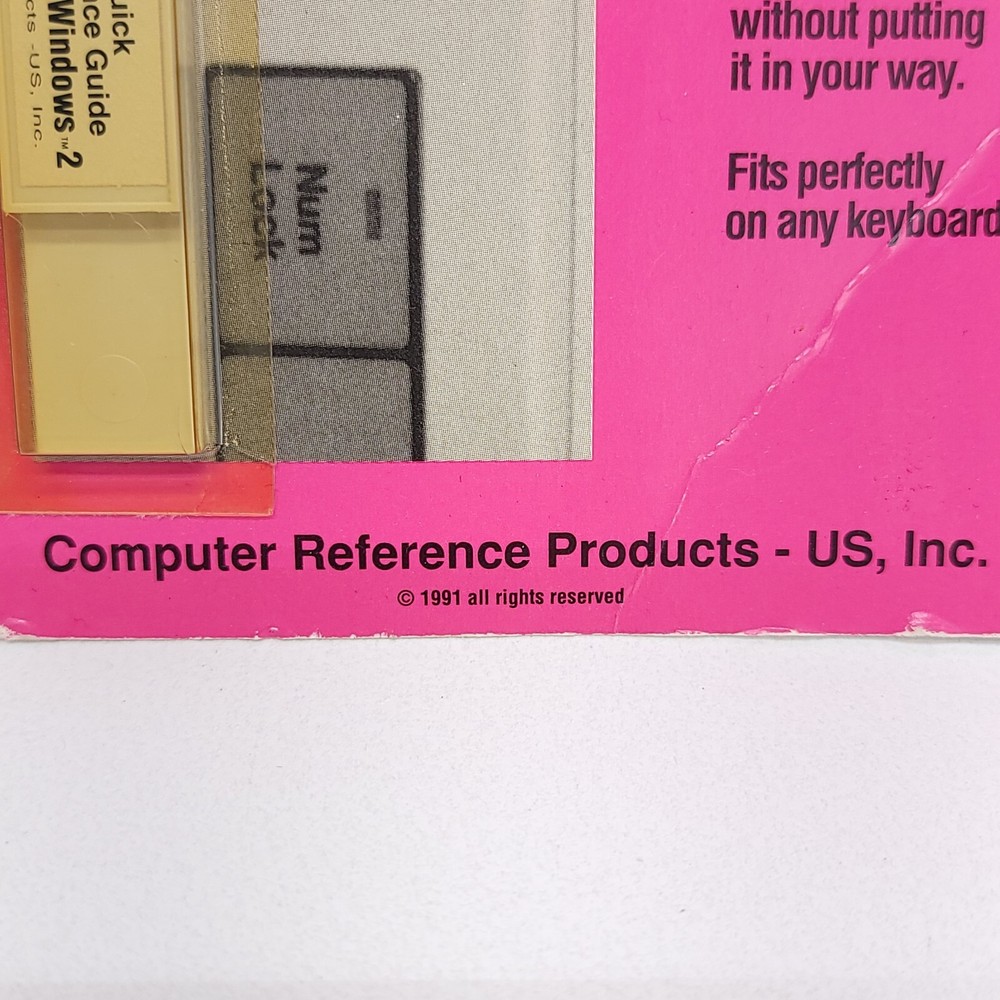 Vintage Computer Function Key Quick Refrence Guide MS WORD WINDOWS 2.0 NOS