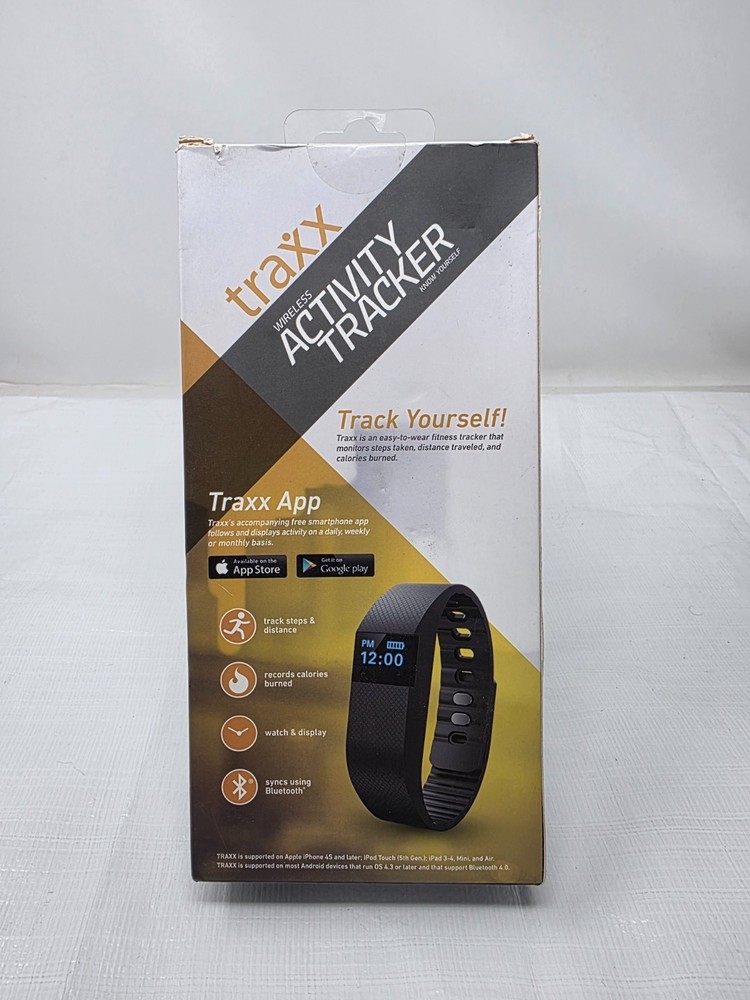 Traxx Bluetooth Wireless Activity Tracker Black Model# TRX220-DG