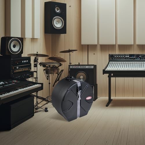Drum Case with Padded Interior, D-Shaped Design, Molded Feet for 6.5" Depth