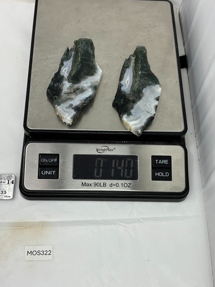 Semi-translucent Moss Agate Slabs Cabbing Lapidary Combo Ship Avail