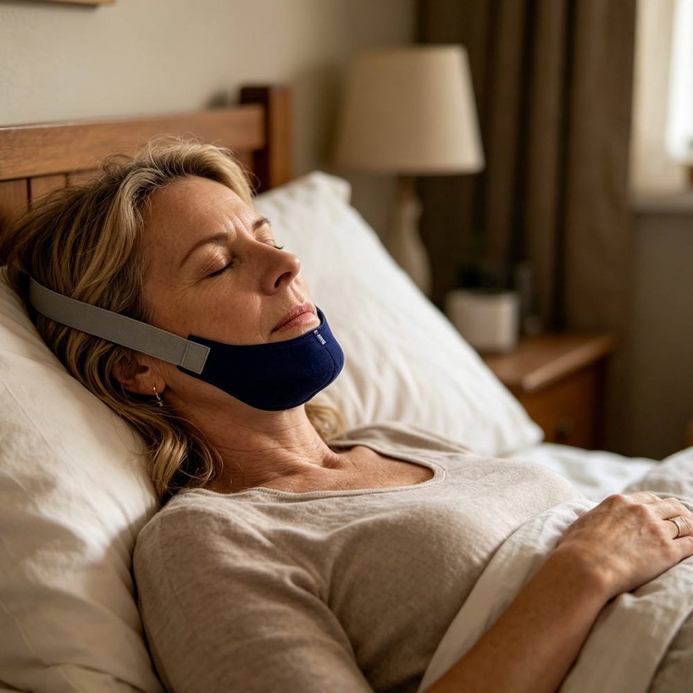 Snoring Chin Strap Comfortable Adjustable Sleep Solution for Better SleepQuality