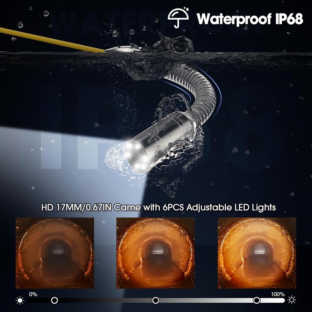 Pipe Inspection Camera 200FT Waterproof DVR