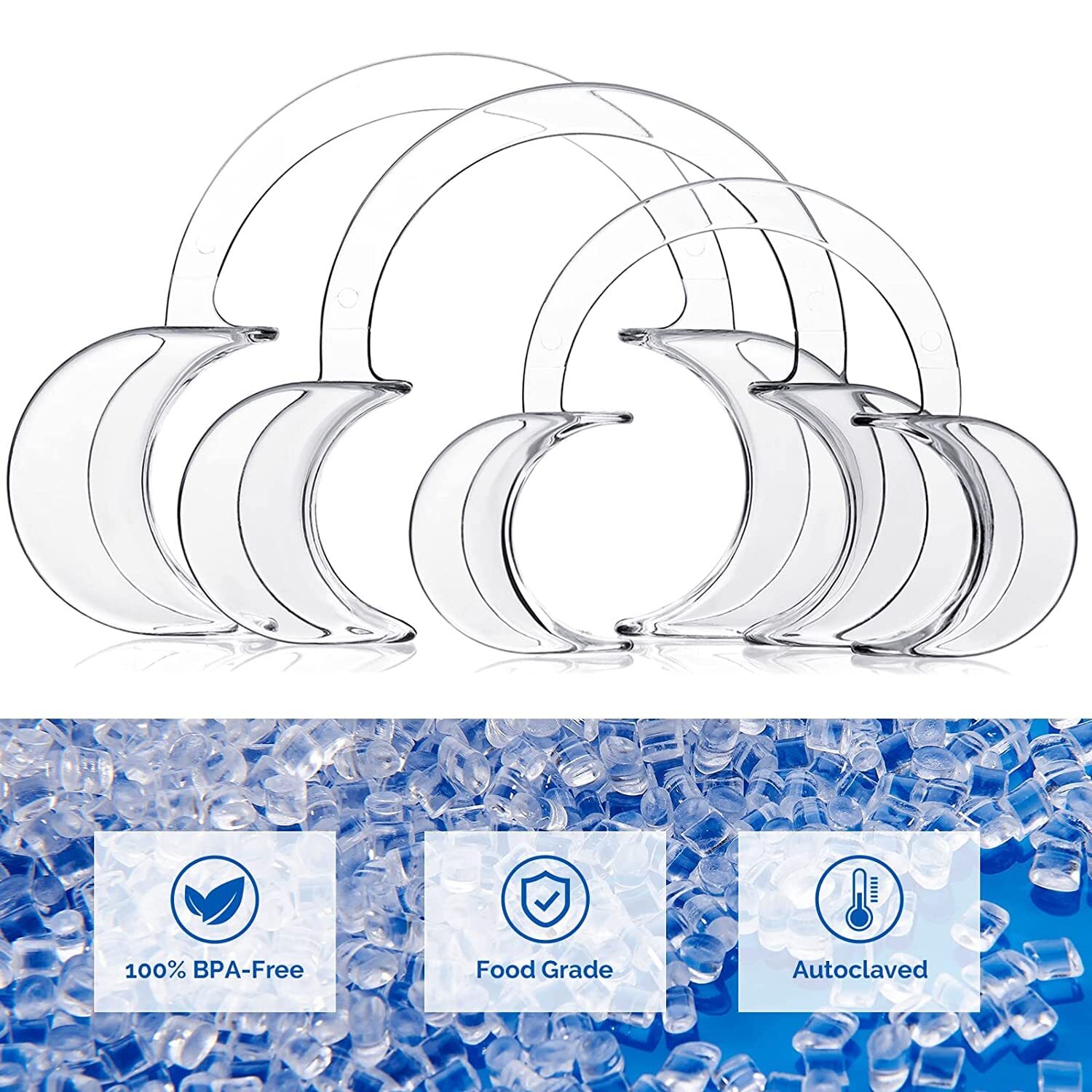 3Pcs JMU Dental Autoclavable Cheek Retractor C Shape Mouth Opener S+M+L