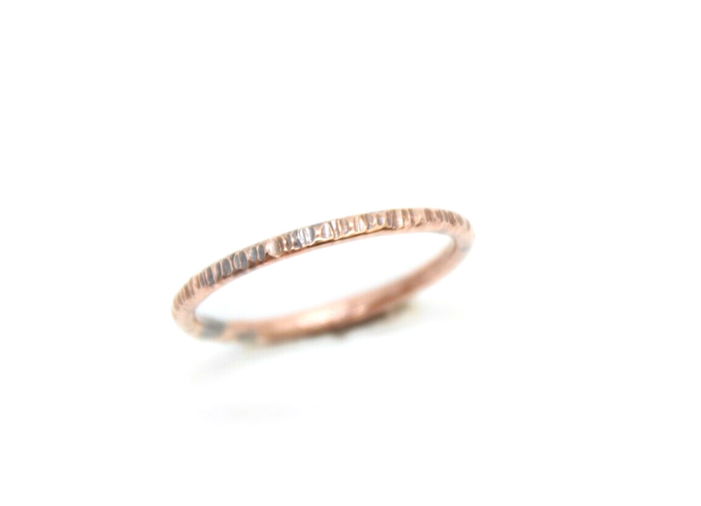 Copper Ring Stackable Hammered Rings Band Size 12.5 Promise Ring thin 2mm