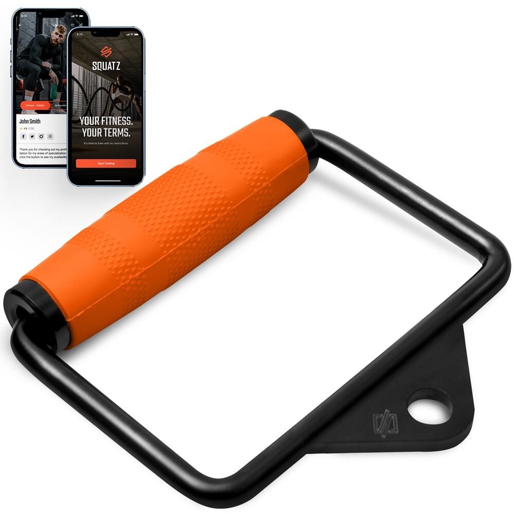 SQUATZ Single D Row Handle Cable Attachment- Non-Slip Handle for Weight Workout