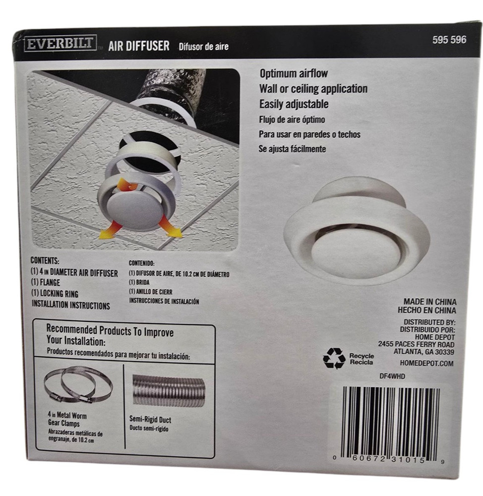 Everbilt DF4WHD 4in Air Diffuser NEW