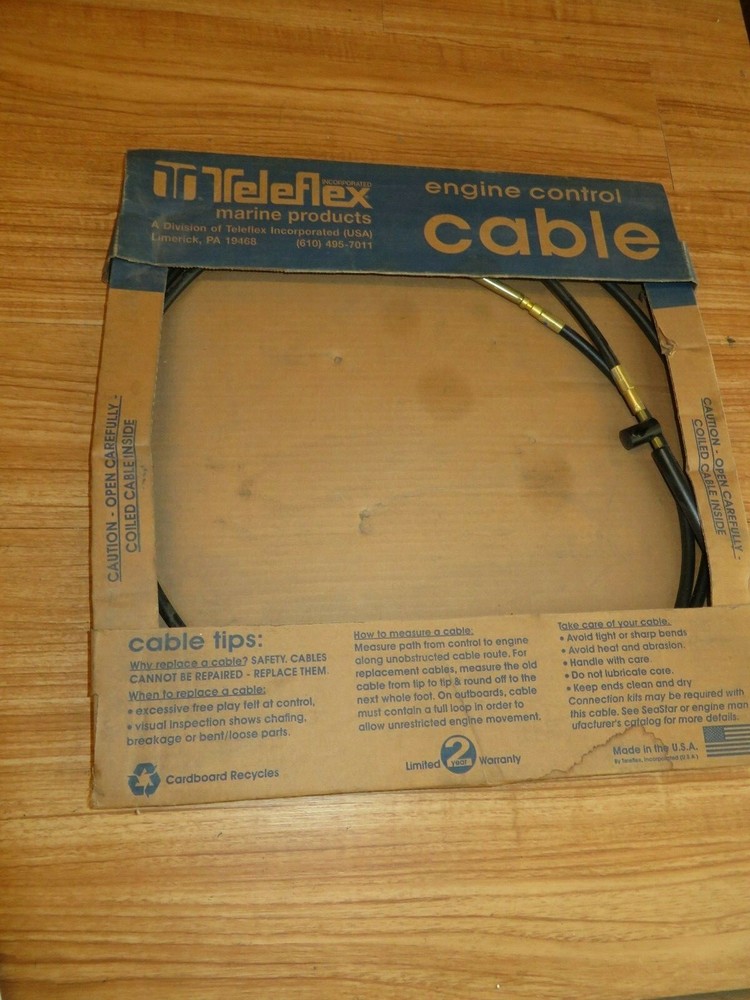 NOS Teleflex Control Cable TFXtreme CC67910 Marine Control Cable Assembly 10'