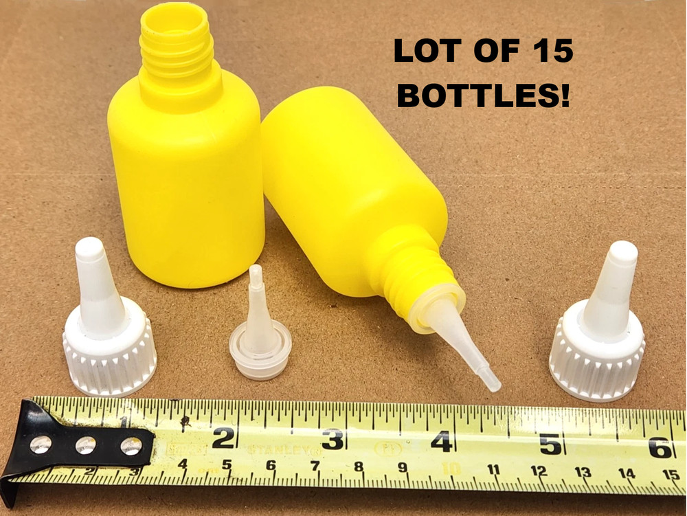 15pcs 50ml Precision Tip Bottles Set Squeeze Plastic Bottles Oil Liquid Glue Ink