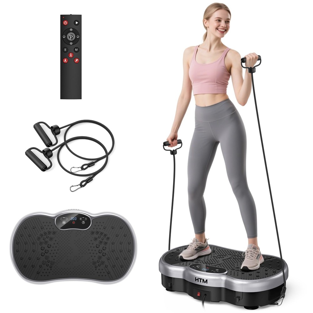 HTM Vibration Plate Exercise Machine - 300 lbs Weight Capacity, 120 Speed Lev...