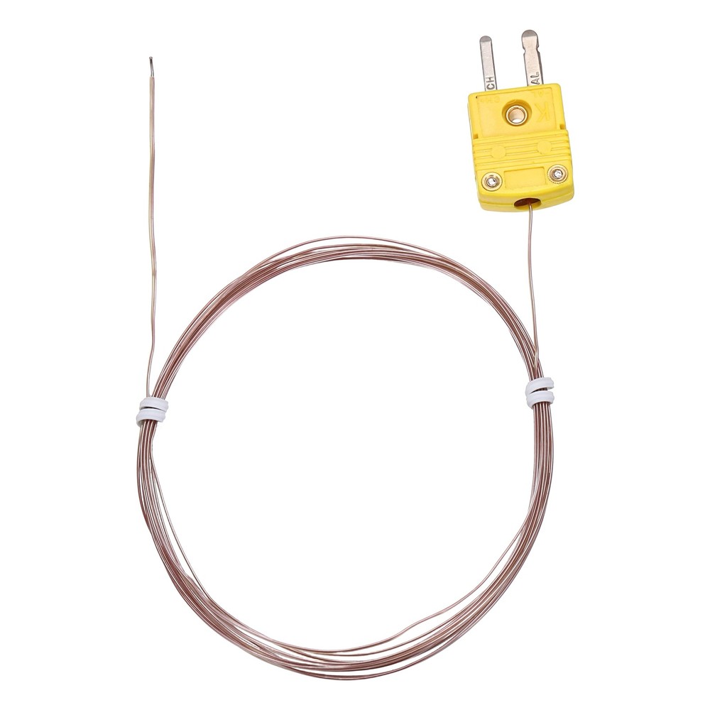K Type Thermocouple Mini Connector Temperature Sensor 10ft, 0.8mm Wire