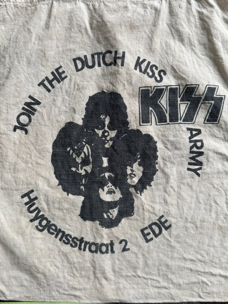 KISS Bag Canvas Tote Dutch Kiss Army Fanclub Vintage Kiss Memorabilia Aucoin Era