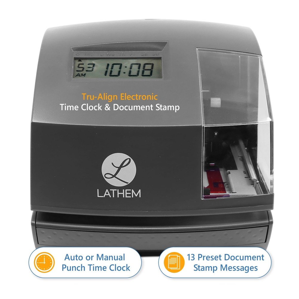Lathem 1600e Time Clock Punch Machine & Document Stamp, Time Keeping System w...