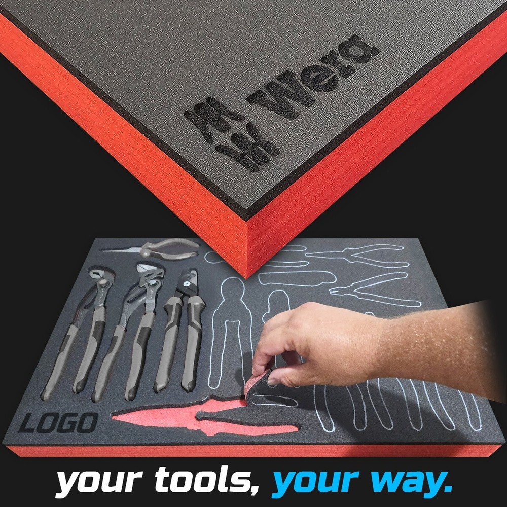 Wera shadow foam tool tray insert storage organizer toolbox tool kit set