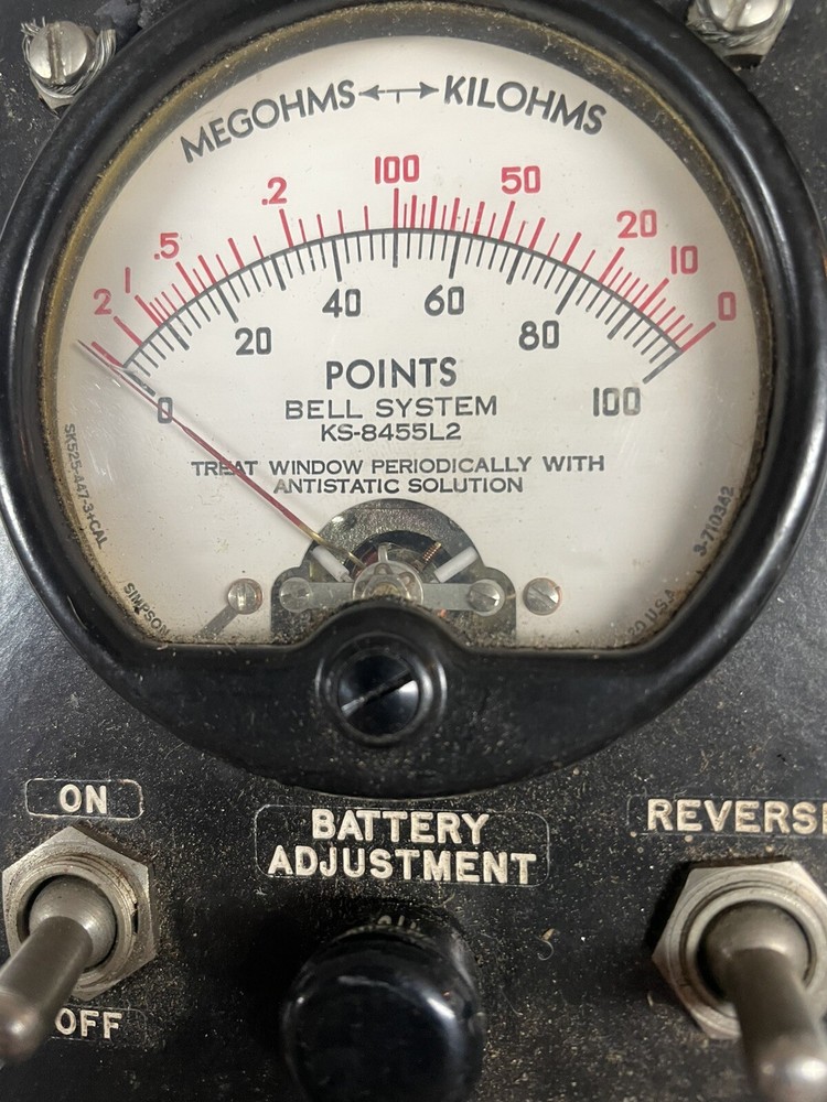 Vintage Bell System Megaohms Meter