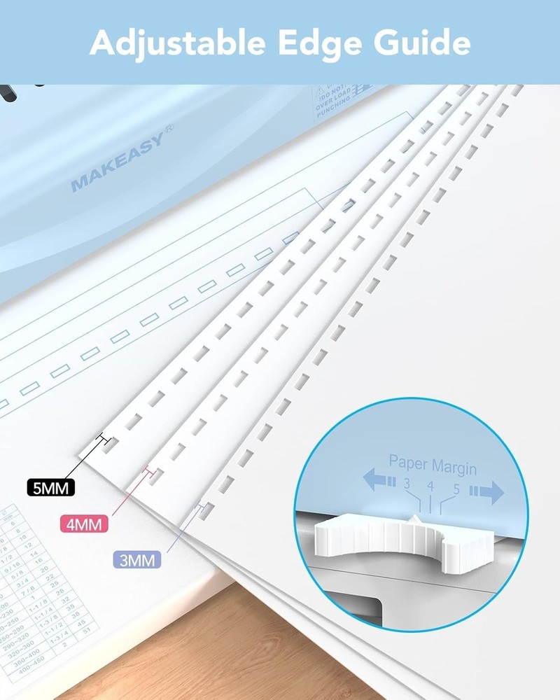 21-Hole Binding Machine for Efficient 450 Sheet Comb Binding - Includes Spines