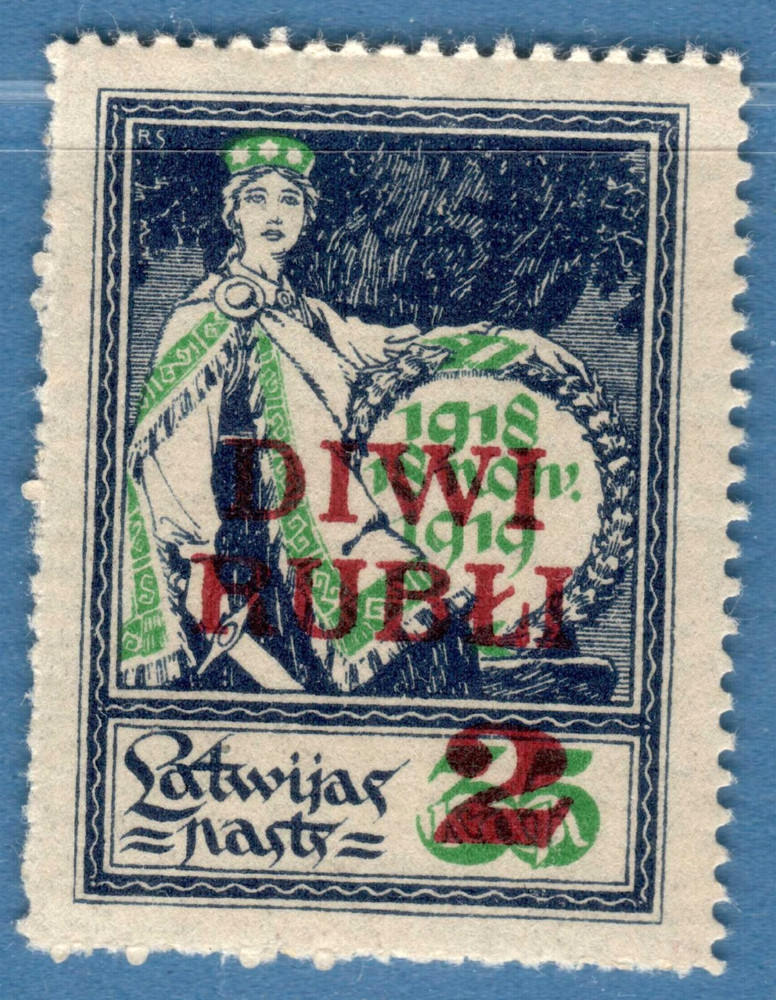 LATVIA Sc. 87 1920-21 OFFSET ERROR MNH 1633