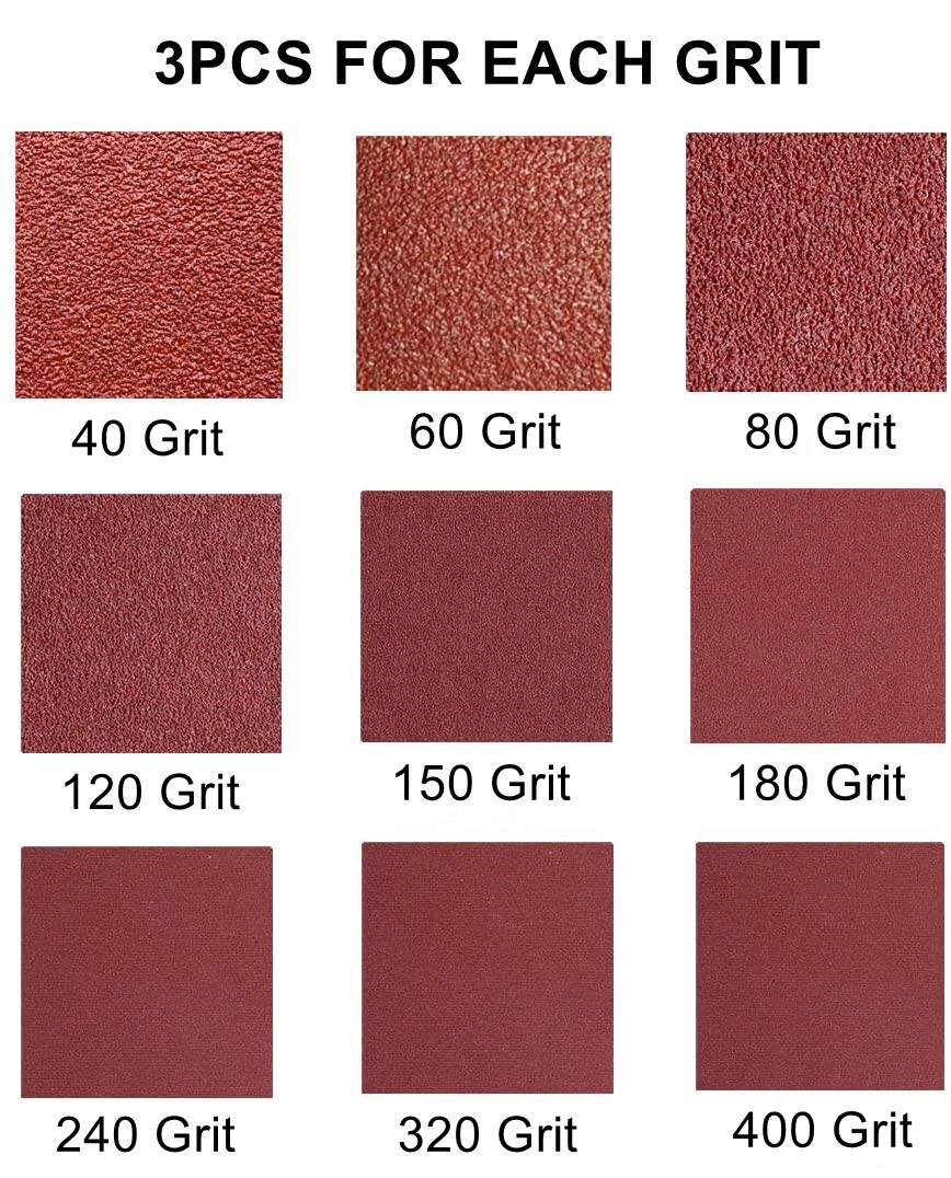 27 Pack 3 x 18 inch AO Sanding Belts 40/60/80/120/150/180/240/320/400 Sandpaper