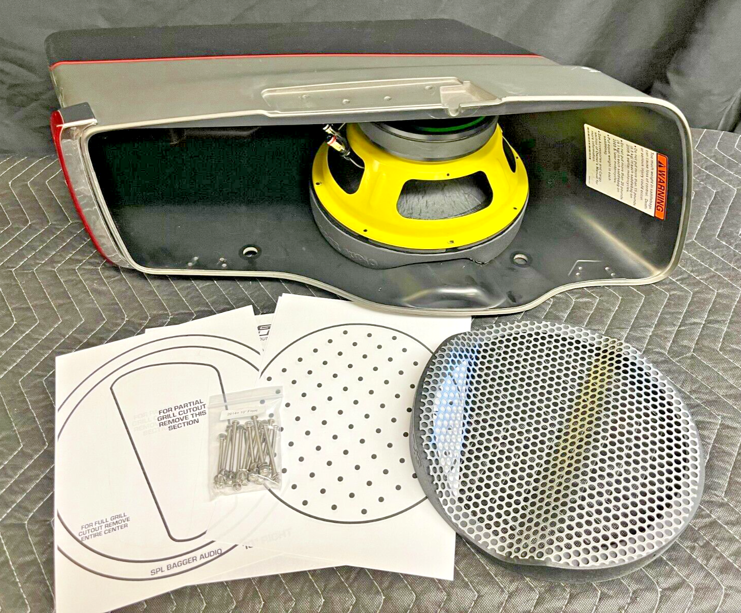 10" Harley Saddlebag Speaker Mounting Ring Adapters w/GRILLS 2014-2023