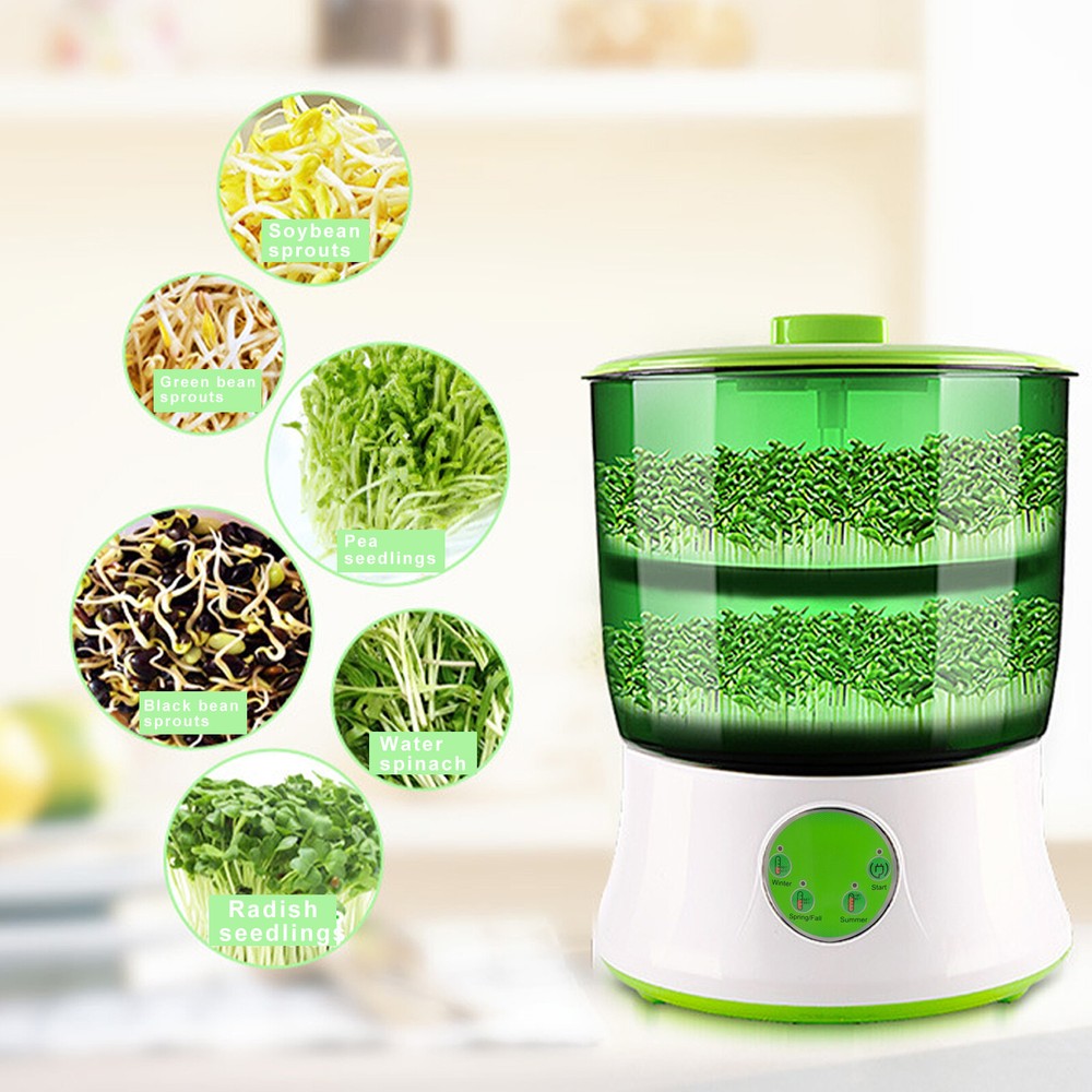 2-Layer Bean Sprouts Machine Homemade Automatic Multi-function Seed Sprouter NEW
