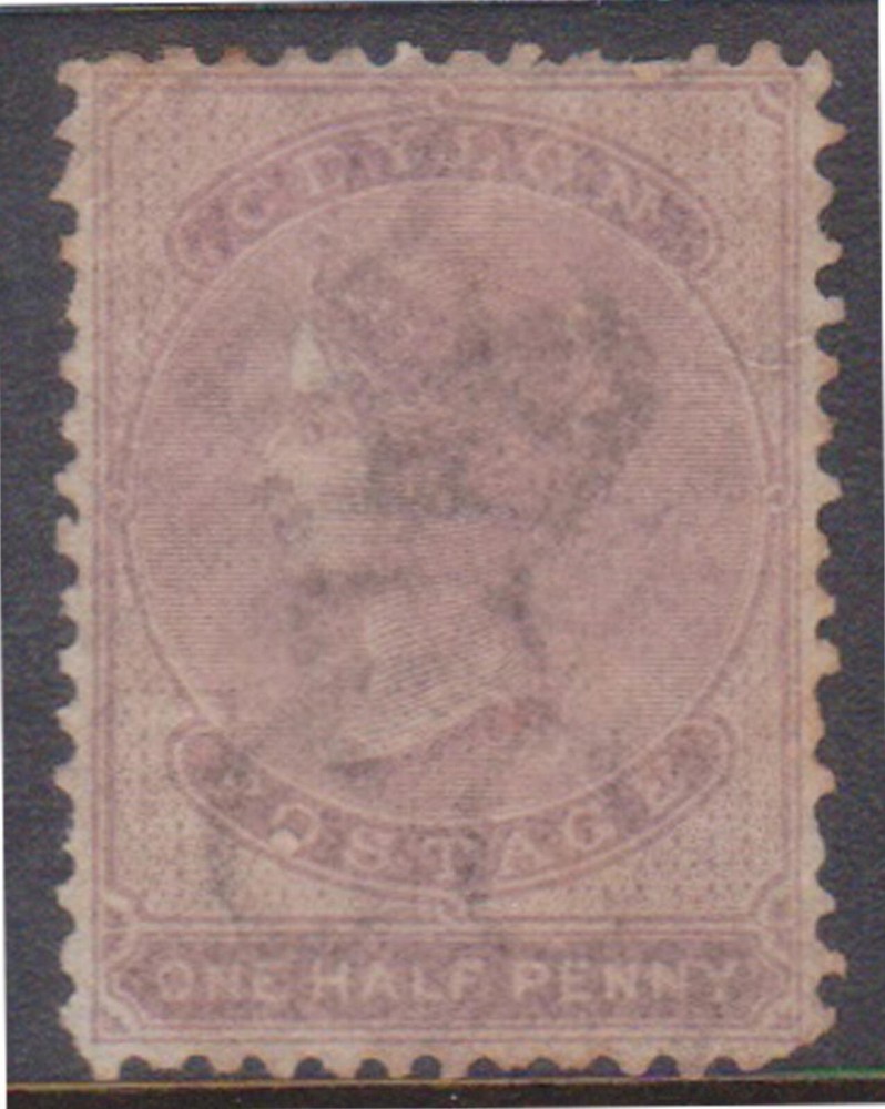 (F266-12) 1863 Ceylon 1/2d violet QVIC stamp (L)