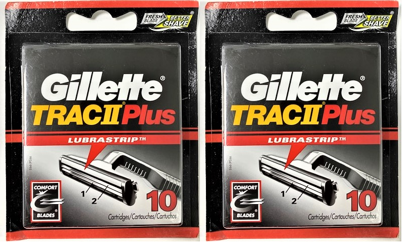 Gillette TRAC II Plus Razor Blade Refill Cartridges - 20 Count (Bulk Packaging)