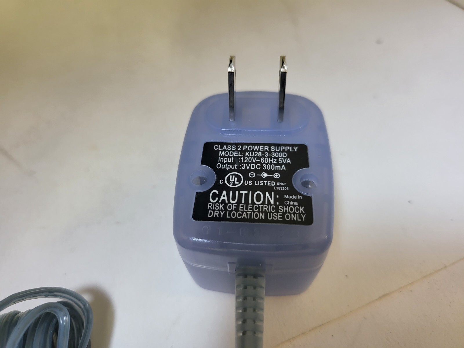 Ice Blue AC Power Adapter DC 3V 300 mA for Game boy Pocket & Gameboy Color #39S