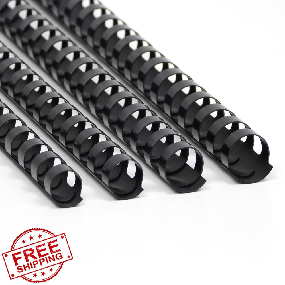 Rayson Plastic Binding Combs 1/2-11/16in 80 Pack Black
