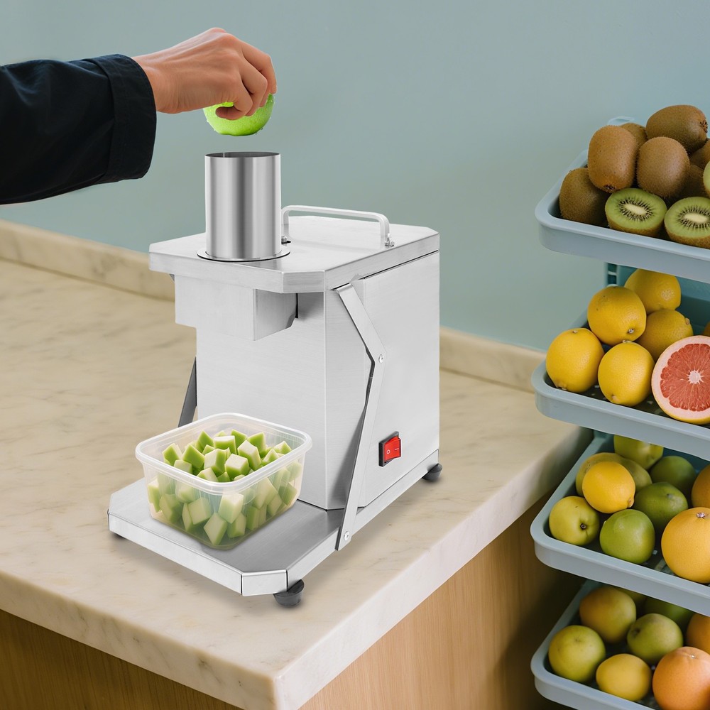 Silver Automatic Dicing Machine Tabletop Automatic Fruit&Vegetable Dicer 110V