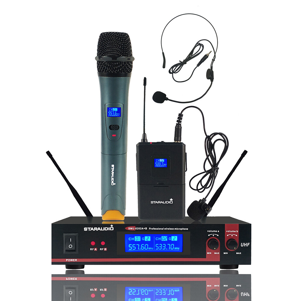 UHF Microphone Receiver Wireless Handheld Mic Headset Lavalier Lapel Microphone