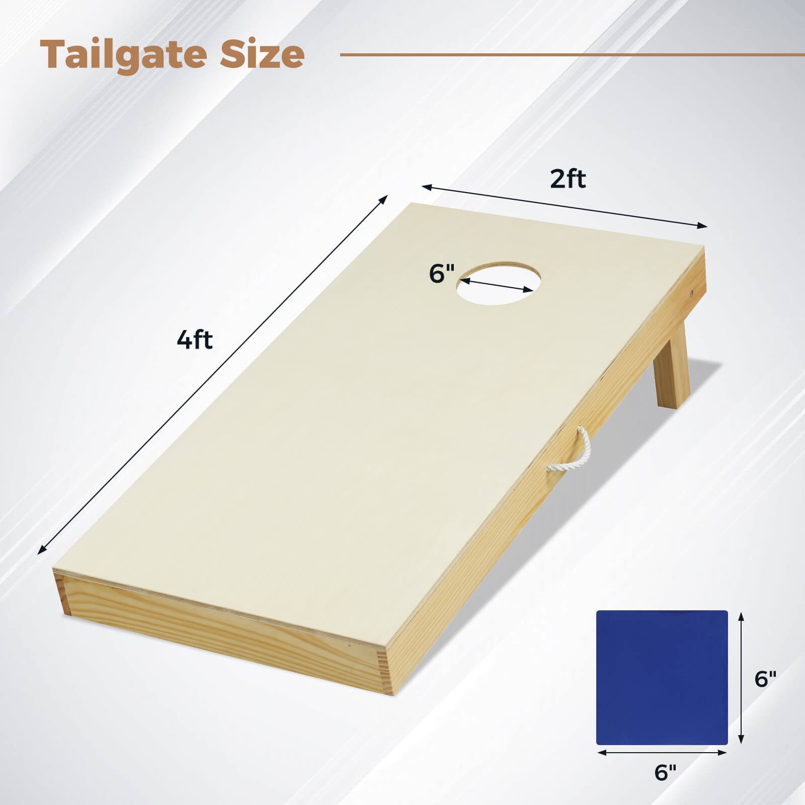 4'x2' Portable Corn Hole Game Board Includes 8 Bean Bags Solid Wood