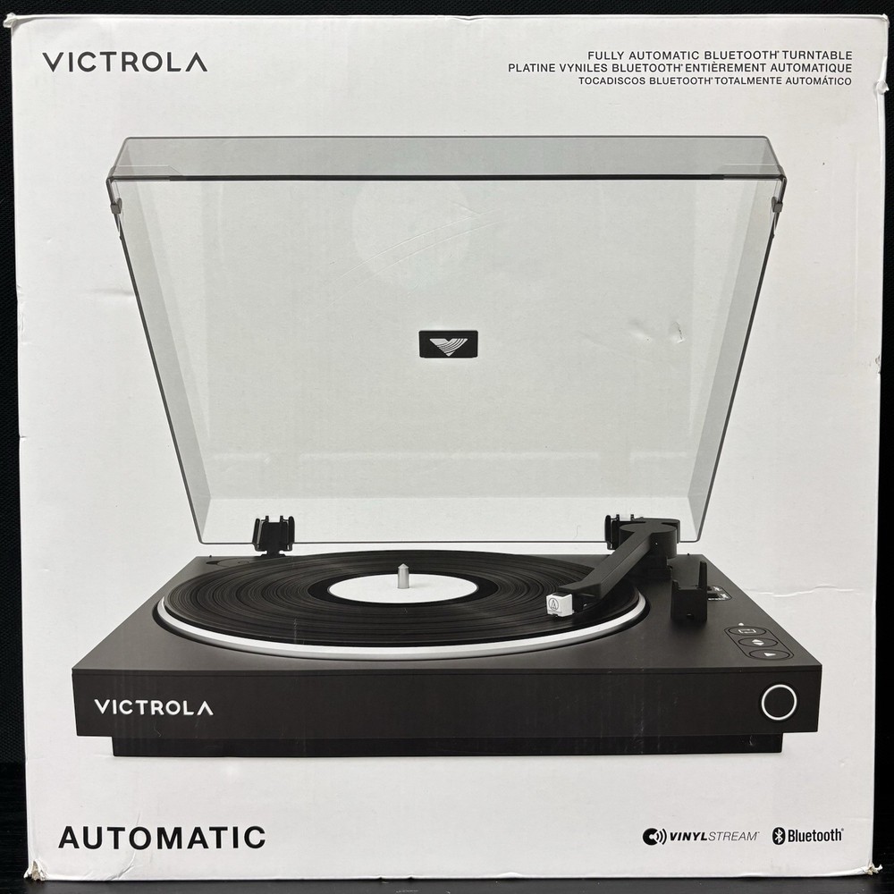 Victrola VPT-800 Bluetooth Fully Automatic Record Player Turntable Black