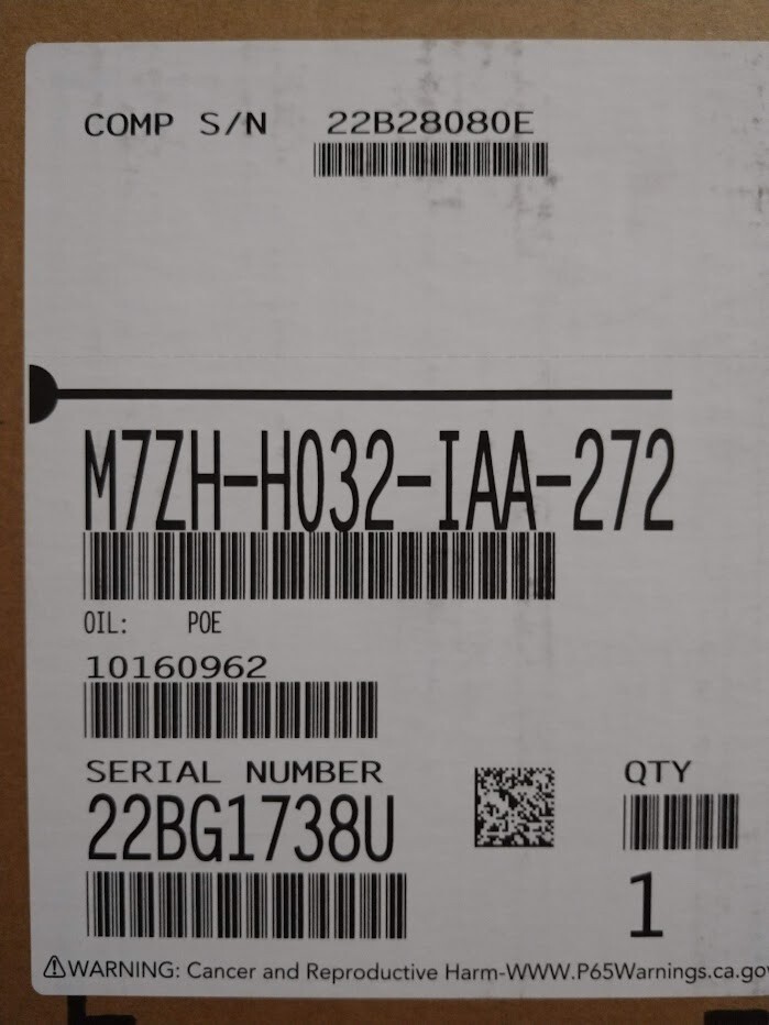 Emerson Copeland Compressor M7ZH-H032-IAA-272
