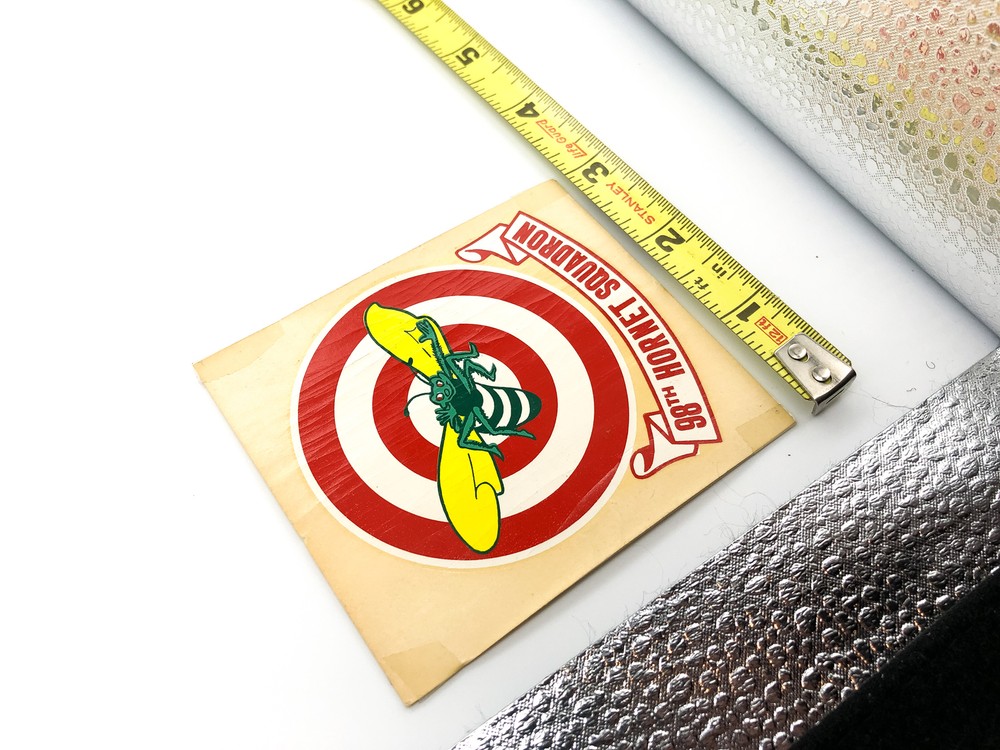 Original WW2 98th Hornet Squadron Decal Helmet Sticker Royal Air Force RARE Y