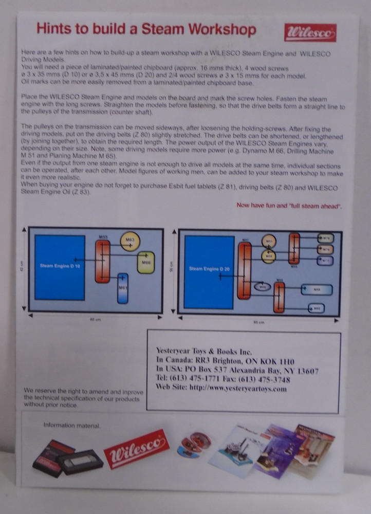 WILESCO FULL STEAM AHEAD 2000 FOLDOUT CATALOG
