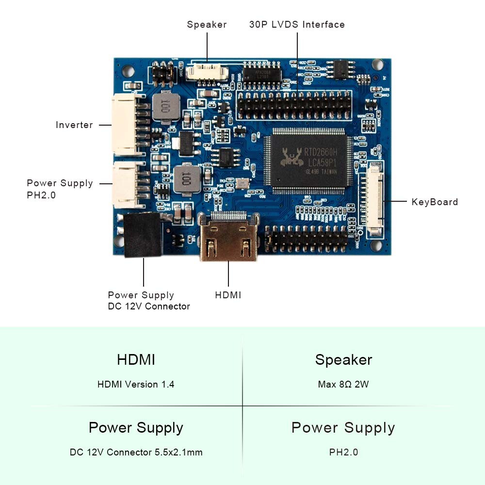 HD MI Audio LCD Controller Board For 21.5 in LM215WF3-SLA1 1920x1080 LCD Screen