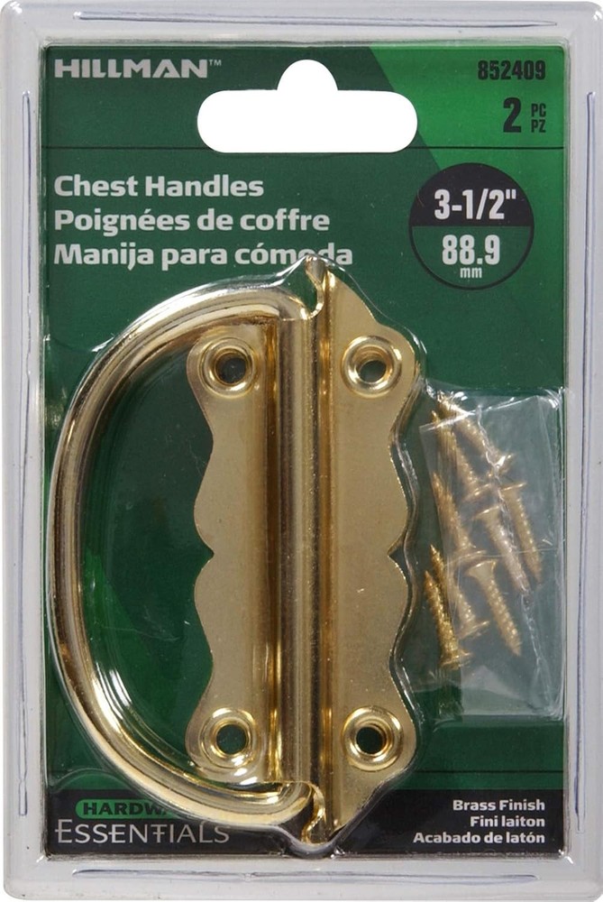 Hillman 3.5" Brass Chest Handle, 2PC